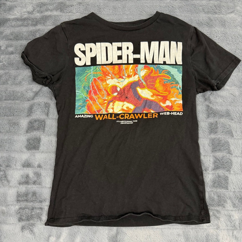 Marvel Spider-Man Amazing Wall-Crawler Graphic T-Shirt Black Kids XL
